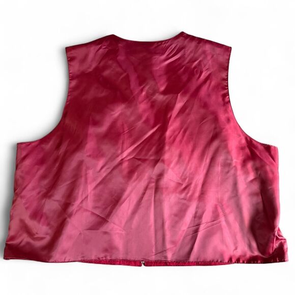 Marsh Landing II Red Suede Leather Vest Women 2X Plus Size Full Zip VTG - Picture 5 of 6